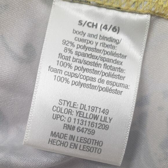 DANSKIN NOW Racerback Yellow Floral Tank Top Womens Size Small S Athletic - Picture 4 of 4